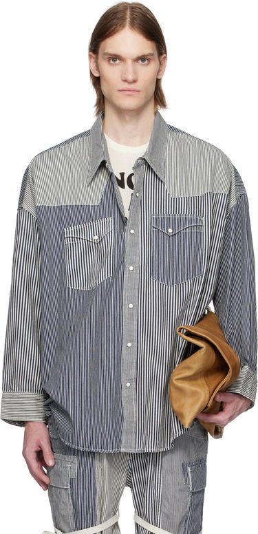 Košeľa R13 R13 Oversized Cowboy Shirt Modrá | R13MD028-D212A, 0