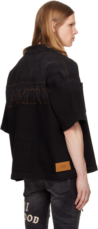 Košeľa AMIRI AMIRI 3D Short Sleeve Snap Denim Shirt Čierna | AMDNIR1041, 2