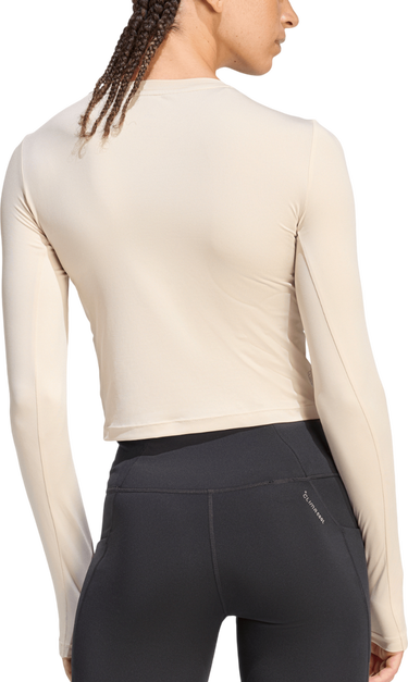Crop Top adidas Originals Essentials Fitted Long-Sleeve Cropped Top with Thumbholes Béžová | ke8413, 1
