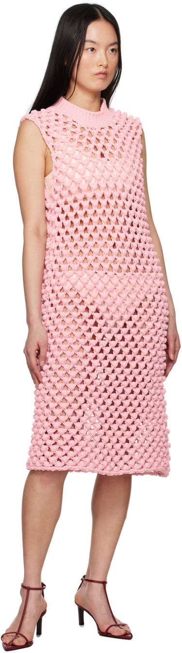 Šaty Jil Sander Jil Sander Sleeveless Crochet Midi Dress Ružová | J02CT0491_J19157, 3