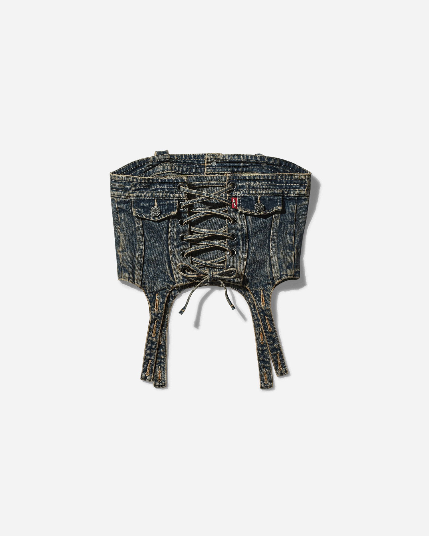 Crop Top Levi's Denim Corset Top Šedá | 00E8-0000 70, 1