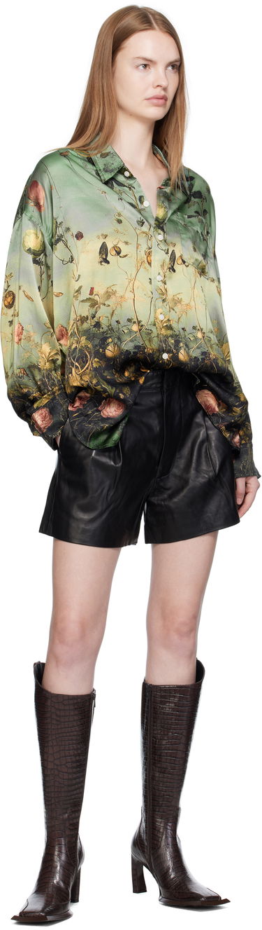 Košeľa R13 R13 Drop Neck Floral Print Shirt Zelené | R13WR004-R584A, 3