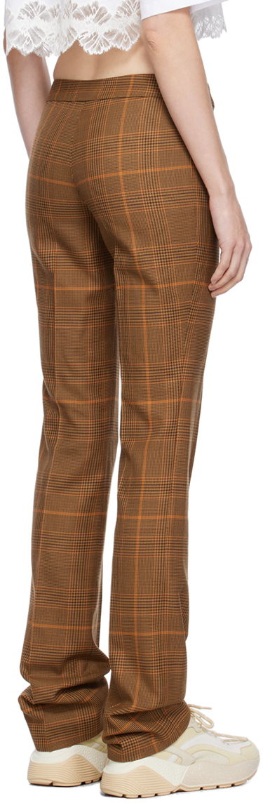 Nohavice Stella McCartney Exposed Zip-Fly Glen Plaid Trousers Hnedá | 6401343CQ750, 2