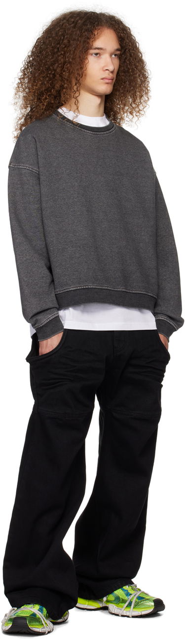 Mikina We11done We11done Faded Crewneck Sweatshirt Šedá | WD-TS0-24-788-U-BK, 3