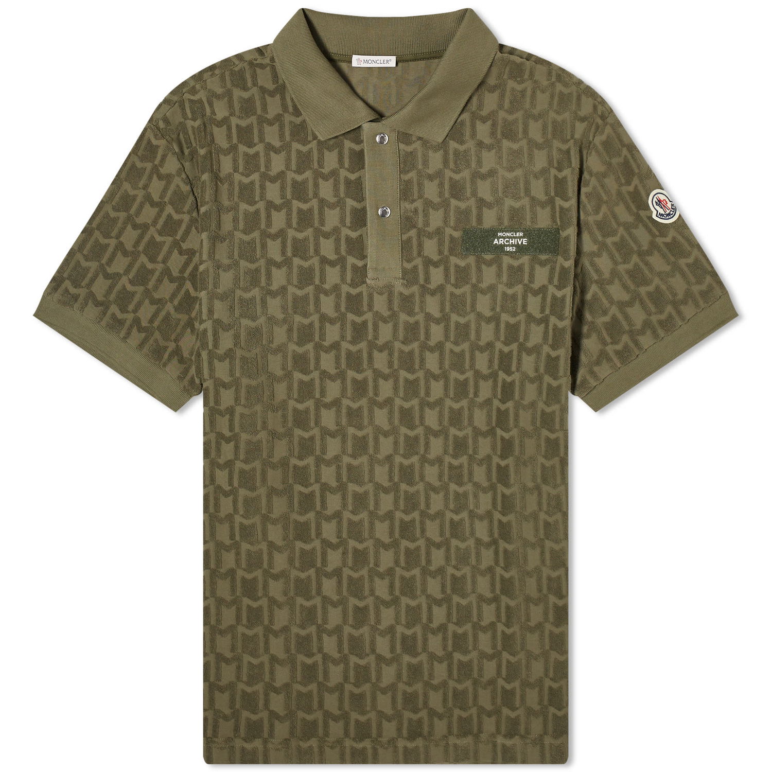 Polo tričko Moncler Towelling Monogram Polo Shirt Zelené | 8A000-15-89AI5-823, 0