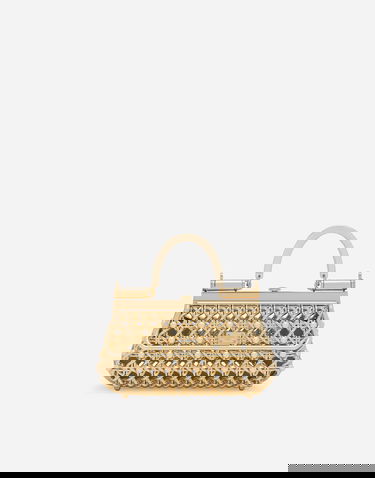 Kabelka Dolce & Gabbana Dolce & Gabbana Woven Pearl Embellished Top Handle Bag Metalická | BB7618AV60189329, 0