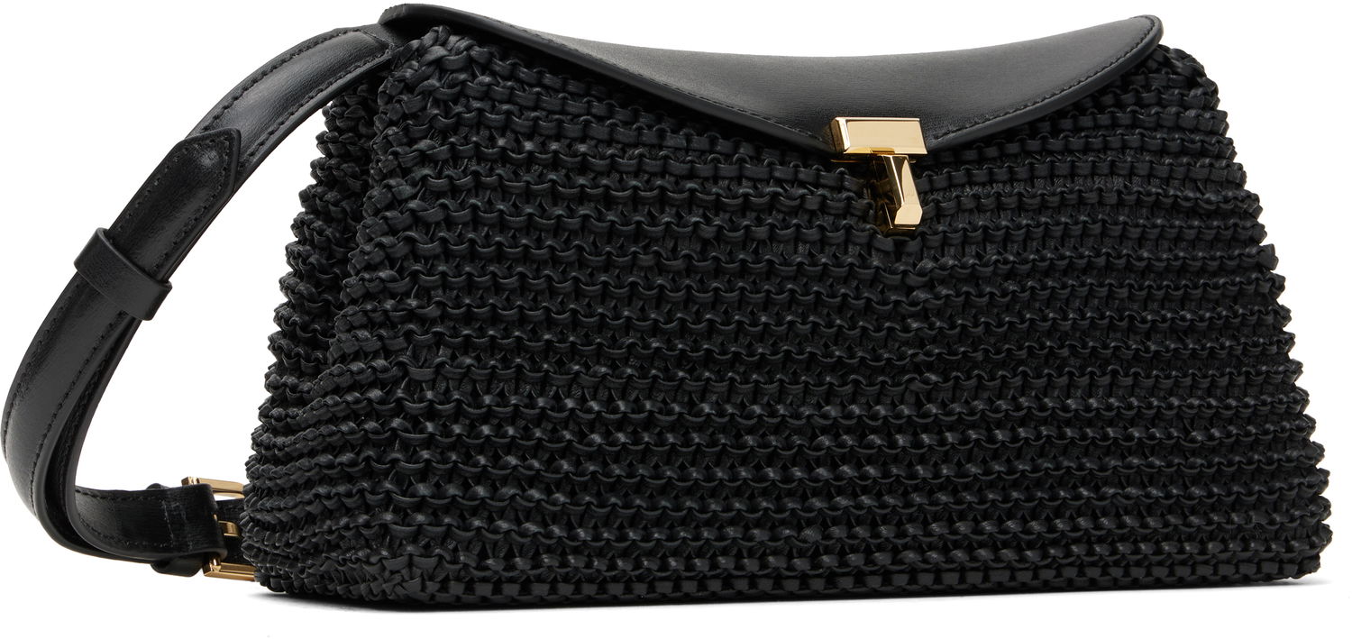 Taška cez rameno TOTEME TOTEME T-Lock Woven Leather Clutch Bag Čierna | 252-WAL950-LE0134, 1