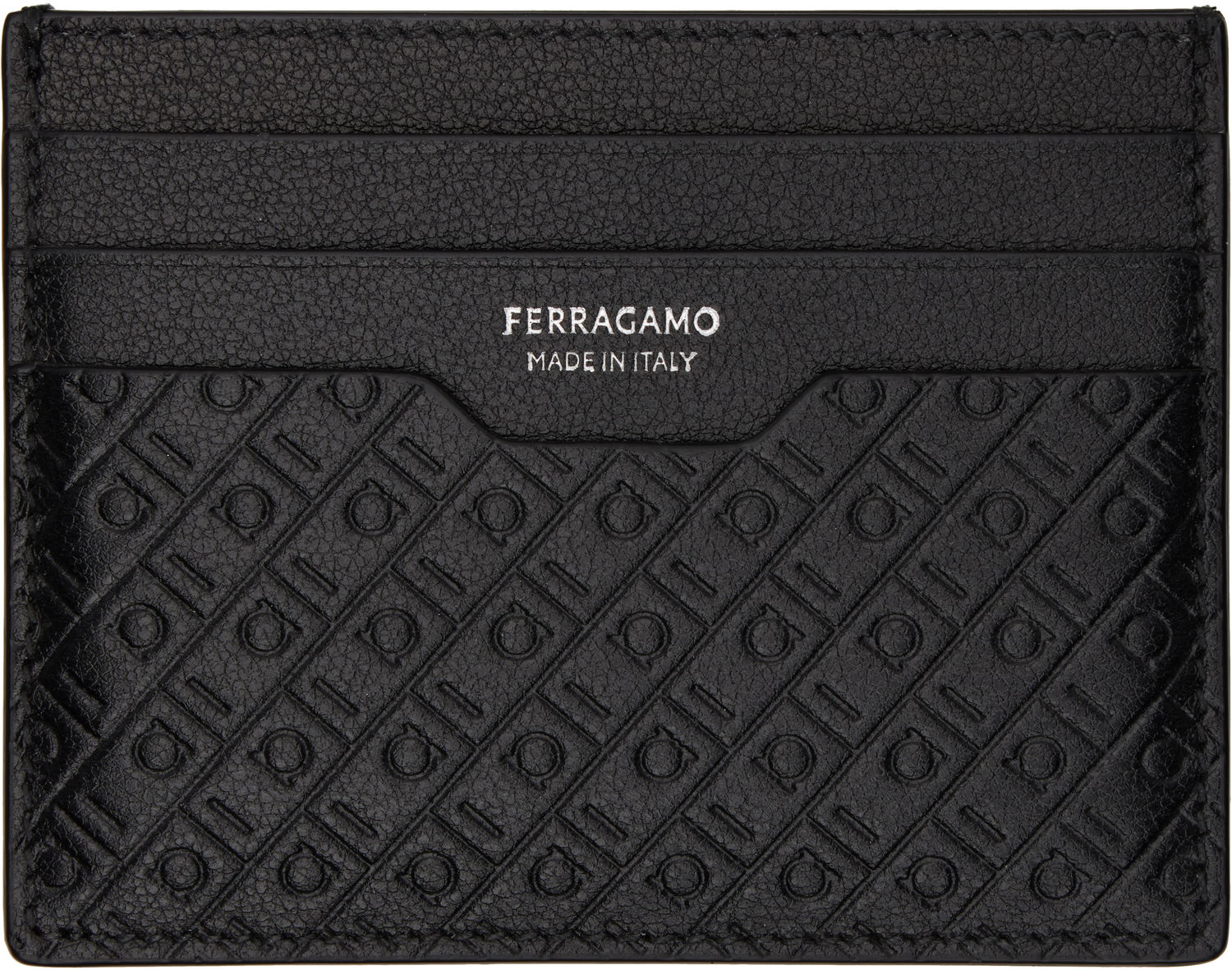 Peňaženka FERRAGAMO Ferragamo Mini Embossed Card Holder Čierna | 780076, 0