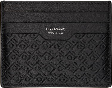Peňaženka FERRAGAMO Ferragamo Mini Embossed Card Holder Čierna | 780076, 0
