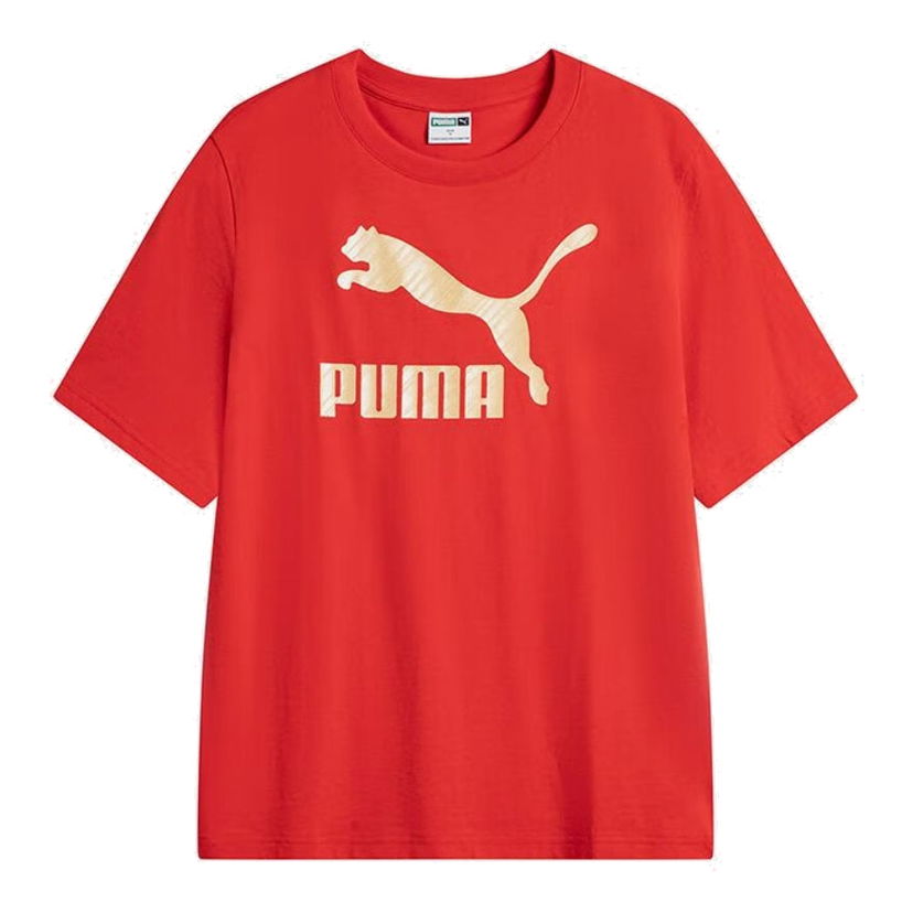 Tričko Puma Classics Gold Logo Graphic T-Shirt Červená | 625824-11