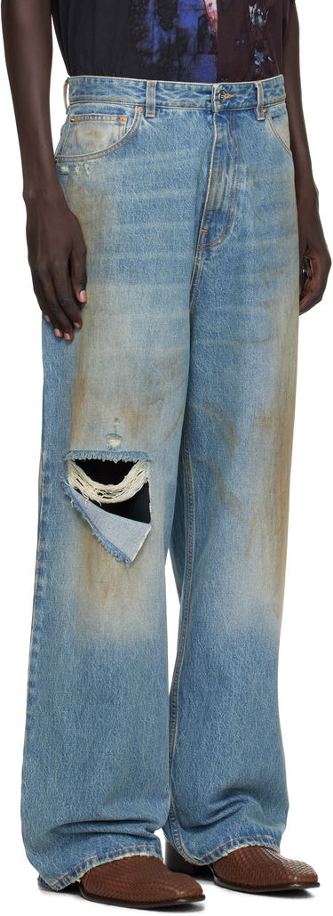 Džínsy VETEMENTS Vetements Distressed Baggy Jeans Modrá | UH76DP180LD, 1