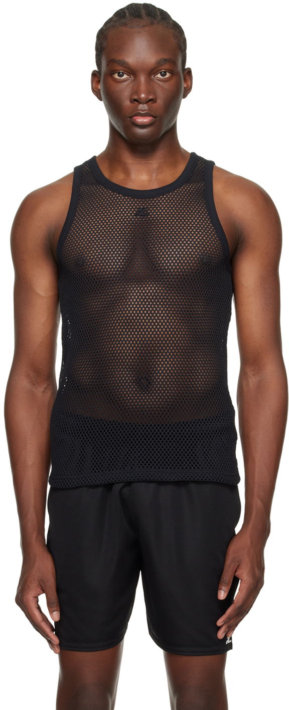Tielko Courrèges Courrèges Mesh Tank Top Čierna | 124JDE011JS0119, 0