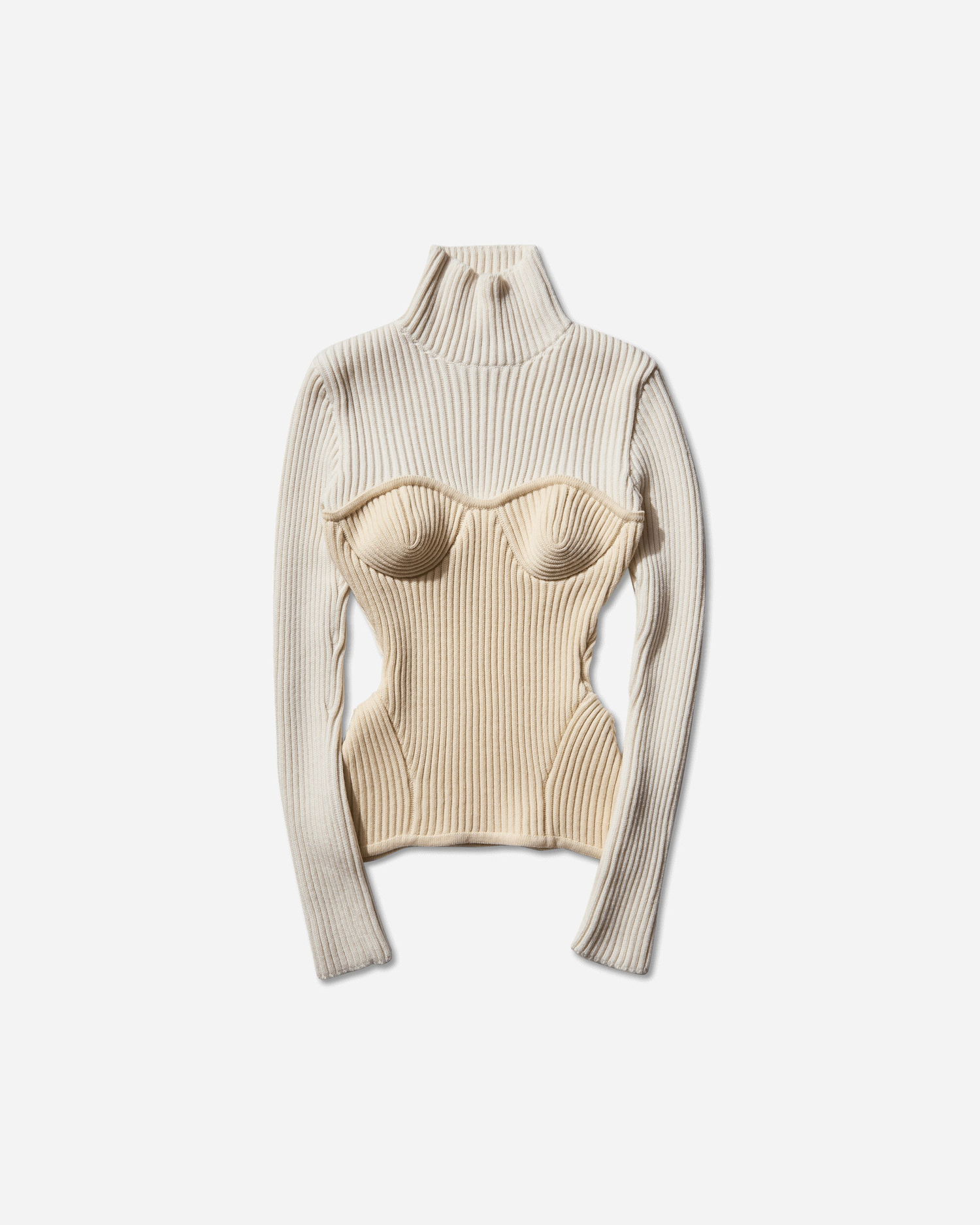 Sveter Jean Paul Gaultier Corset Turtleneck Sweater Biela | 2503WPO005K001 0103, 1