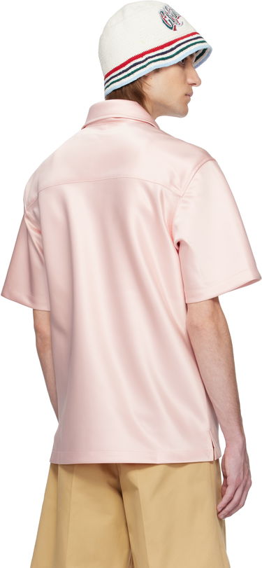 Polo tričko Casablanca Casablanca Satin Quarter Zip Shirt Ružová | MS25-SH-154-02, 2