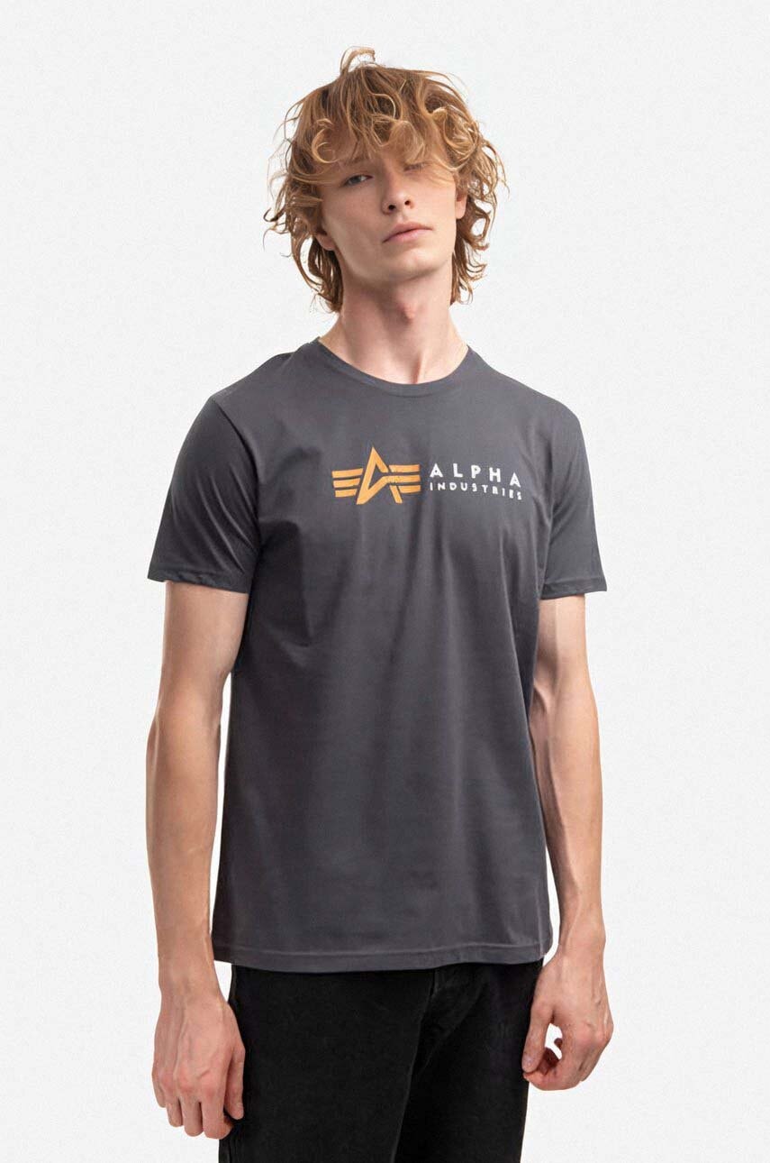 Tričko Alpha Industries Alpha Industries Printed T-Shirt Šedá | 118502.136, 0