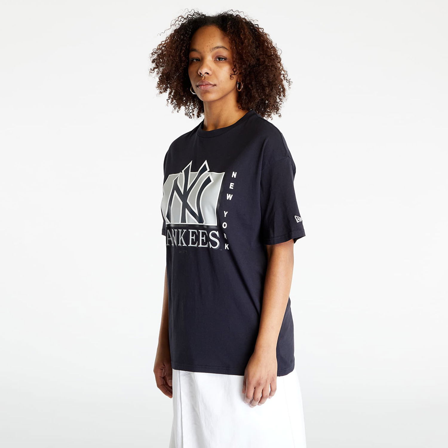 Tričko New Era New York Yankees Team Wordmark Oversized Tee Čierna | 60332163, 1