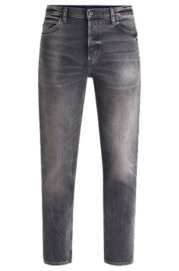 Džínsy BOSS Tapered-Fit Stretch Denim Jeans Šedá | 50529181, 0