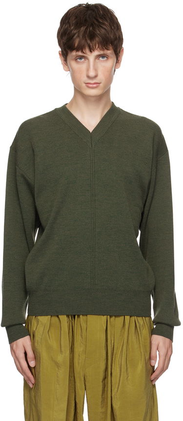 Sveter LEMAIRE V-Neck Knit Sweater Zelené | TO1097 LK087, 0