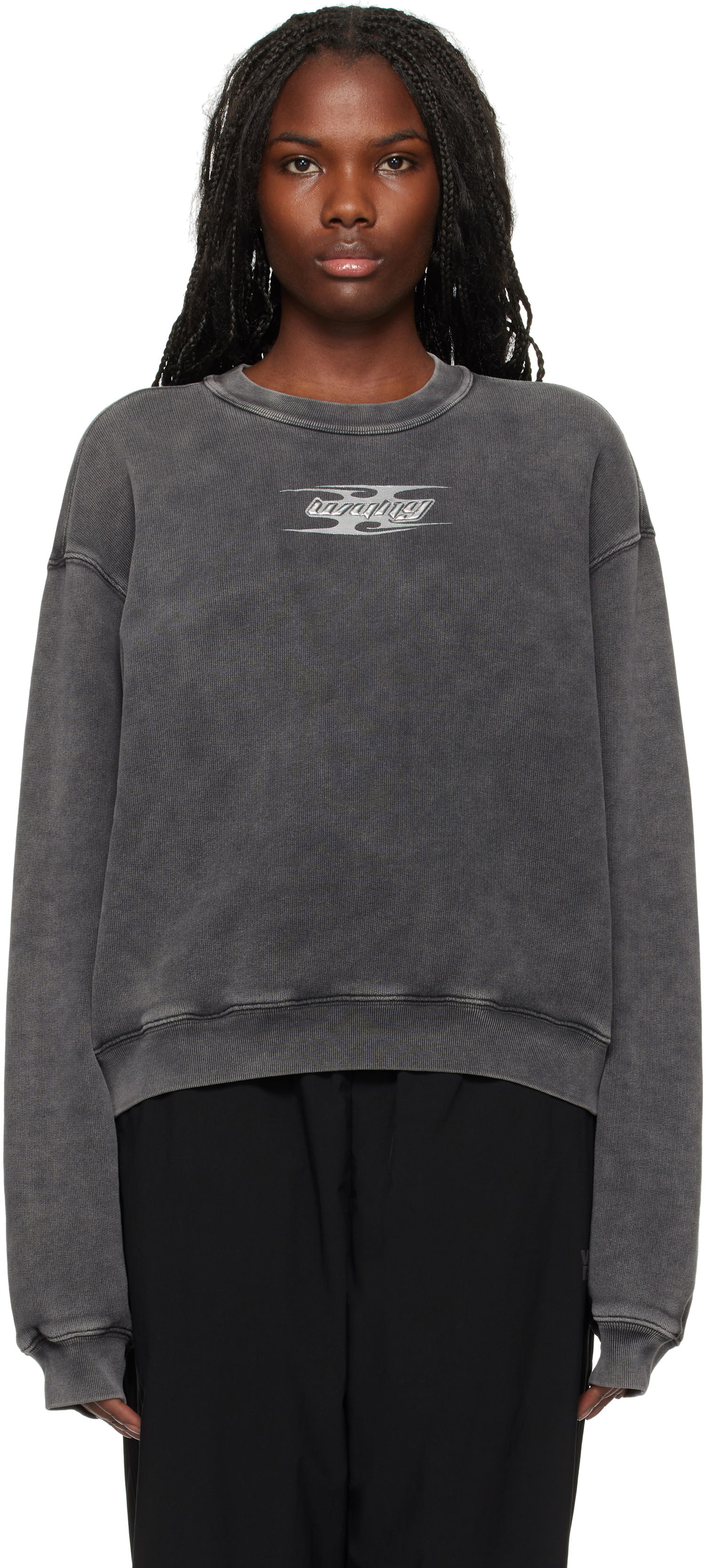 Mikina Alexander Wang Embossed Logo Sweatshirt Šedá | 4CC4241513, 0