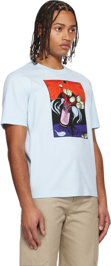 Tričko LANVIN Blue Tulips Vase Print T-shirt Biela | RM-TS0115-J191-E25, 4