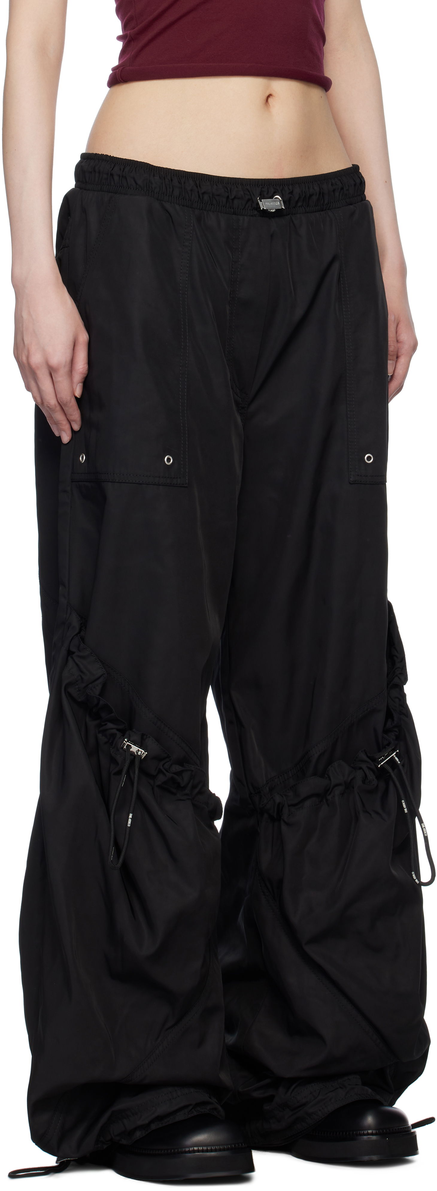 Cargo nohavice The Attico Attico Parachute Cargo Drawstring Trousers Čierna | 250WCP00255 PLL001AA, 1