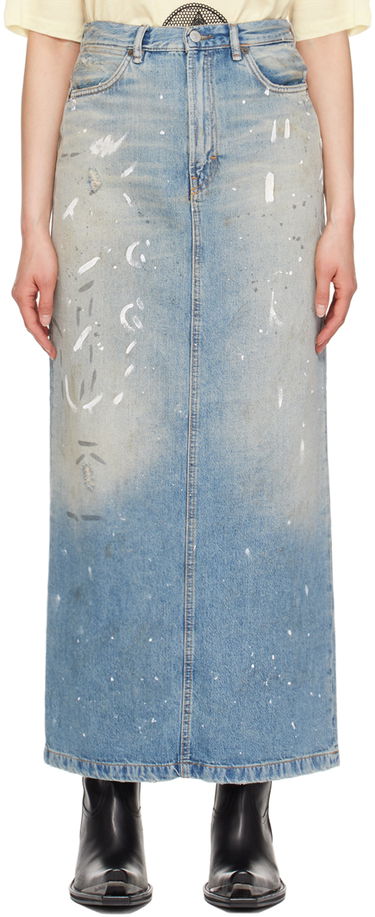 Sukňa Acne Studios Acne Studios Paint Splatter Denim Maxi Skirt Modrá | AF0426-, 0