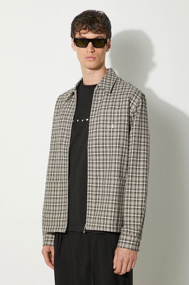 Bunda Awake NY Awake NY Oversize Plaid Zip-Up Shirt Jacket Béžová | SP24.OT004, 3