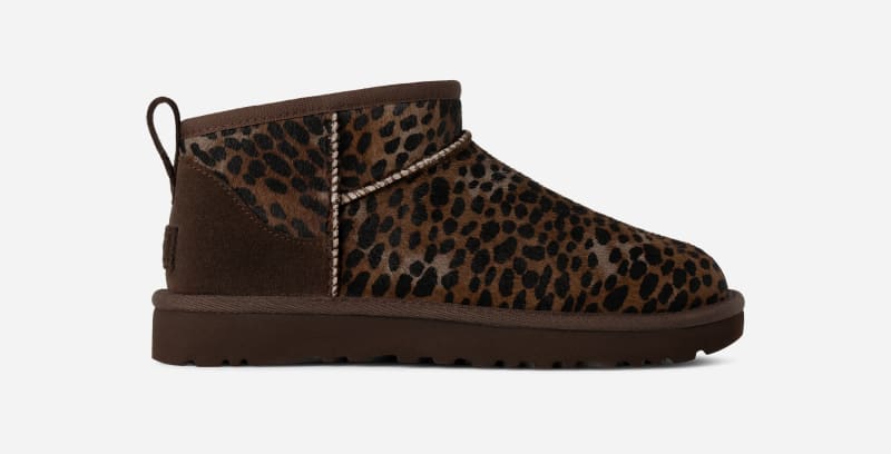 Tenisky a topánky UGG Classic Ultra Mini Caspian Cow Hair Boots Hnedá | 1158328-BCDR