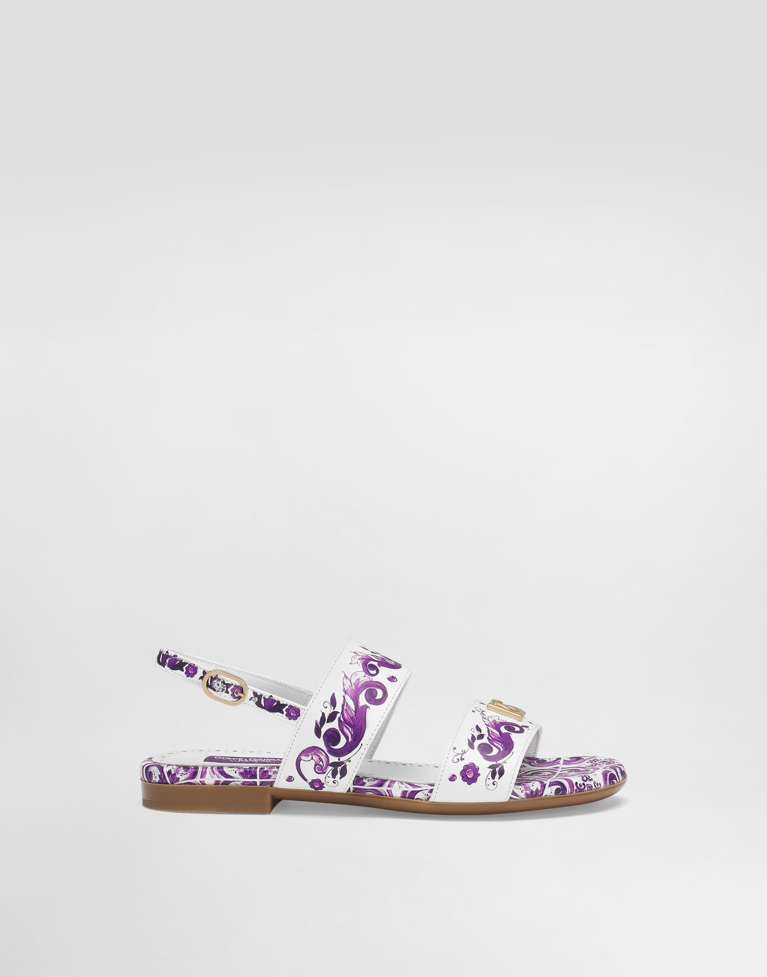 Doplnky Dolce & Gabbana Dolce & Gabbana Majolica Print Calfskin Sandals Biela | D10819A1114I03TN, 0