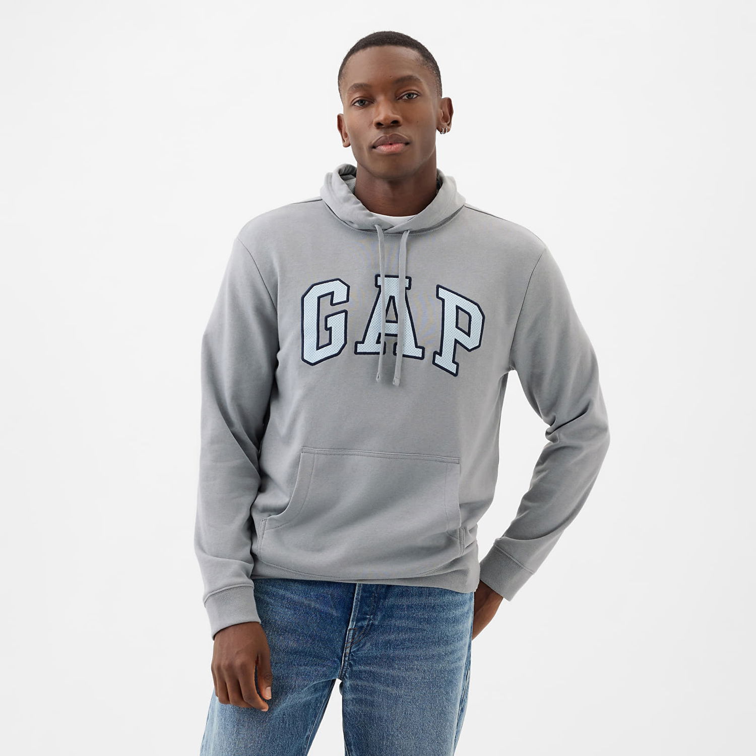 Mikina GAP French Terry Pullover Logo Hoodie Storm Cloud 623 Šedá | 868458-02, 0