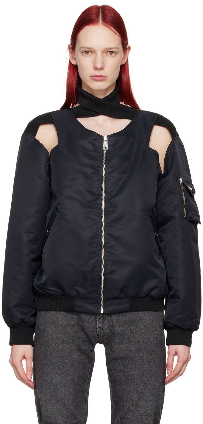 Cut-Out Bomber Jacket