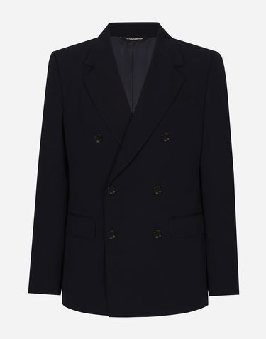 Bunda Dolce & Gabbana Wool Twill Double-breasted Jacket 52 Navy | G2UK8TFUBBQB0665, 0