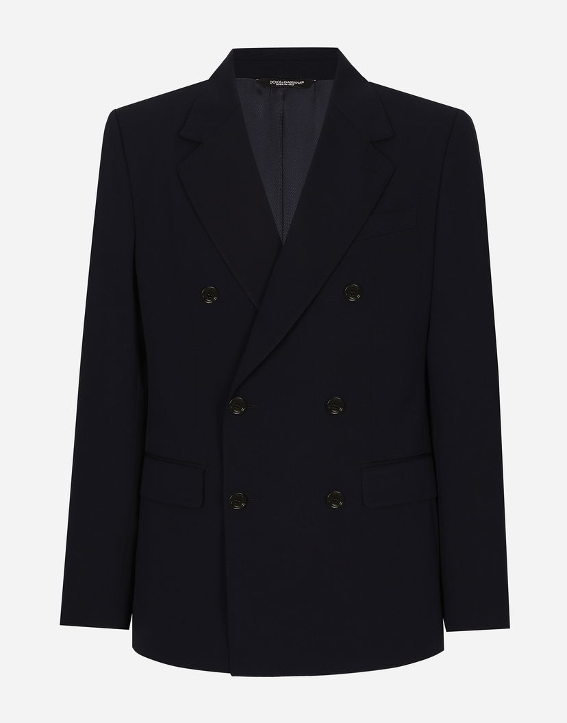 Bunda Dolce & Gabbana Wool Twill Double-breasted Jacket 52 Navy | G2UK8TFUBBQB0665