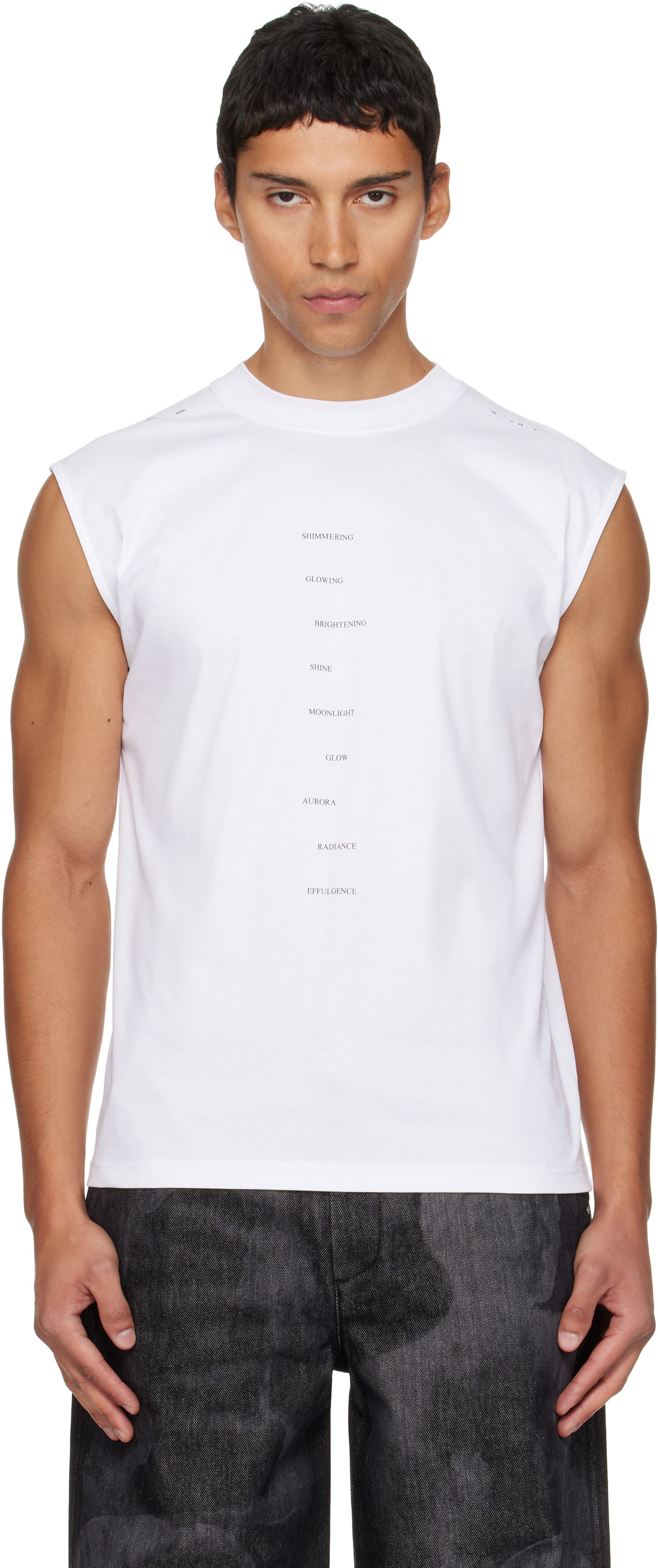 Tielko HELIOT EMIL HELIOT EMIL Effulgence Sleeveless T-Shirt Biela | AW25_M_09_151_WHT02, 0