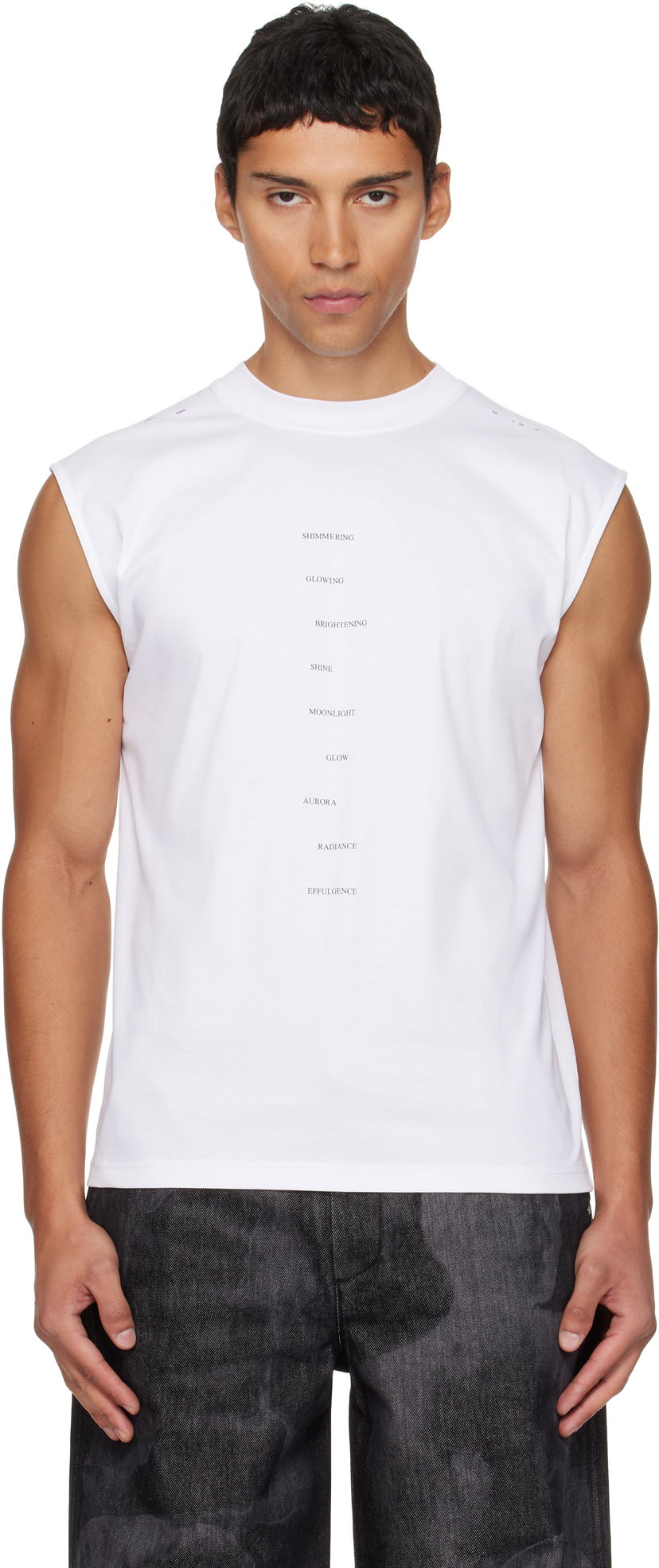 Tielko HELIOT EMIL HELIOT EMIL Effulgence Sleeveless T-Shirt Biela | AW25_M_09_151_WHT02