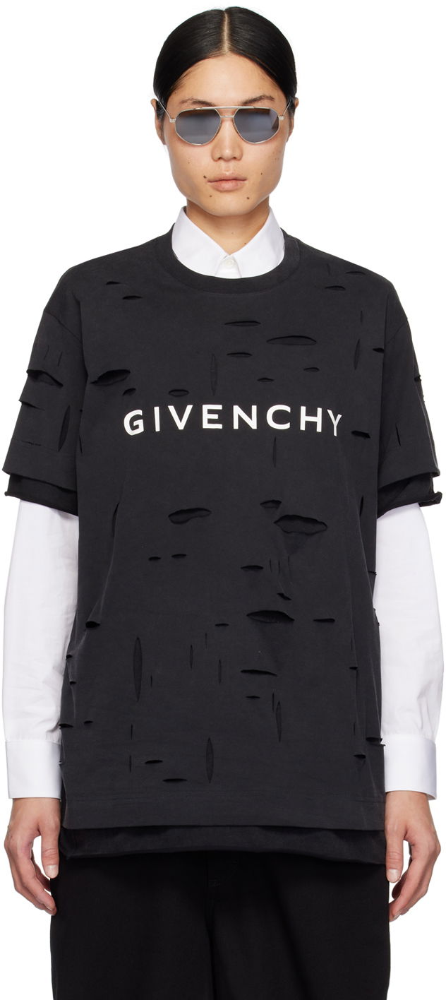 Tričko Givenchy Destroyed T-Shirt Čierna | BM71G13Y9W011