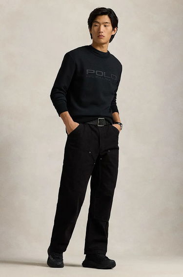 Sveter Polo by Ralph Lauren Black Sweatshirt With Embroidered Logo Čierna | 710959026, 2