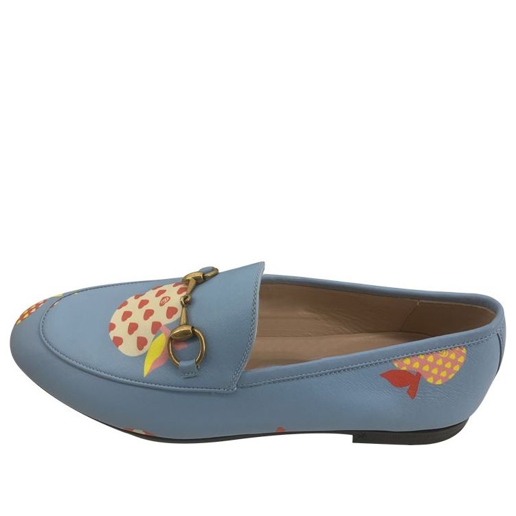 Tenisky a topánky Gucci Leather Horsebit Loafer with Fruit Print Modrá | 22M104861