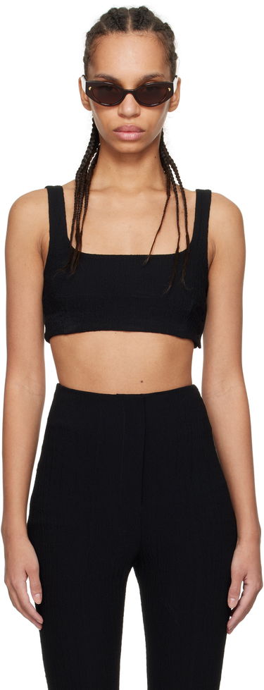 Tielko Nanushka Nanushka Anouk Seersucker Bralette Top Čierna | NW25RSTP20099, 0