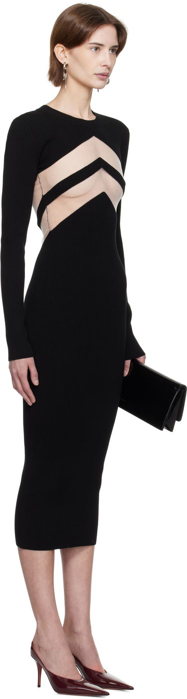 Šaty Jean Paul Gaultier Jean Paul Gaultier 'The Chevrons' Midi Dress Čierna | 25/33-F-RO379-M085-00, 1