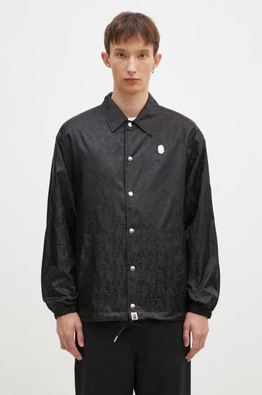 Vetrovka BAPE Lux Sport Pattern Jacquard Nylon Coach Jacket Čierna | 1K80140314, 0