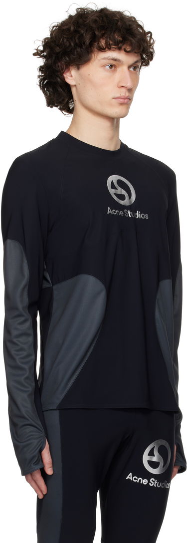 Tričko Acne Studios Acne Studios Long Sleeve Logo T-shirt Čierna | BL0409-, 4