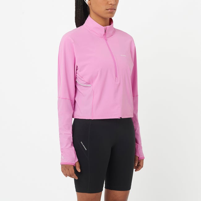 Crop Top Salomon Sense Aero Hybrid Cropped Top Ružová | LC2641400