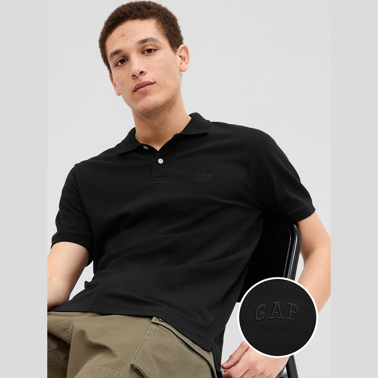Polo tričko GAP T-shirt Logo Polo Black XS Čierna | 586306-03, 0