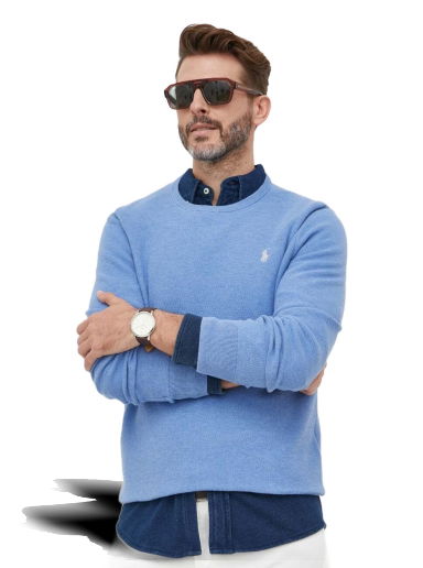 Sveter Polo by Ralph Lauren Cotton Crewneck Sweater Modrá | 710918163