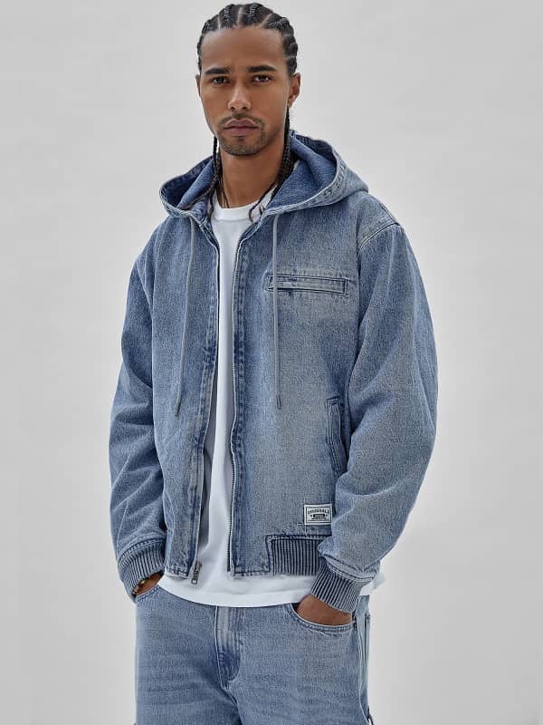 Originals Hooded Zip Denim Sweatshirt