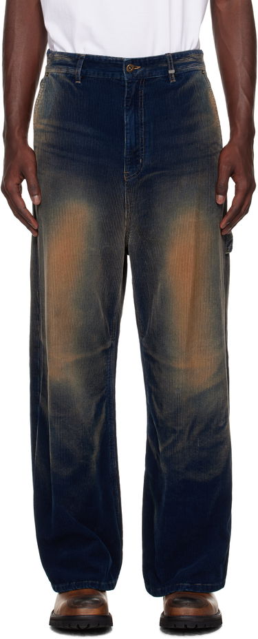 Nohavice We11done We11done Vintage Wash Corduroy Trousers Modrá | WD-DP2-25-350-M-NV, 0