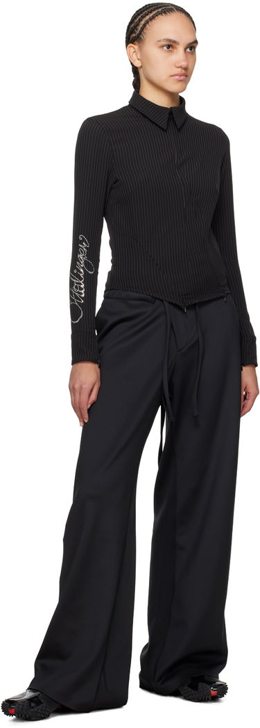 Košeľa Ottolinger Ottolinger Pinstriped Zip Shirt Čierna | 1103003, 3