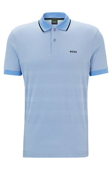 Polo tričko BOSS BOSS Popcorn-Structure Polo Shirt Modrá | 50519771, 0