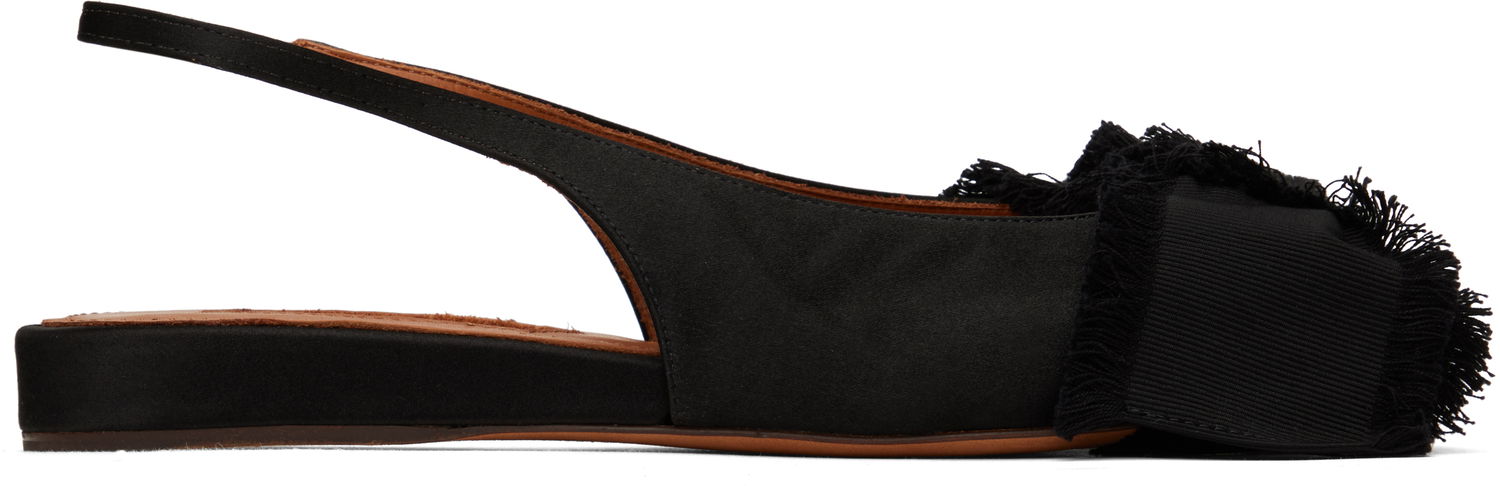 Tenisky a topánky LANVIN Lanvin Slingback Ballerina Flats Čierna | FW-FSMA02-SATN-A24, 0